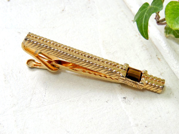 【ゴールド×ブラウン】ビッグサイズ・ヴィンテージ・タイピン・アクセサリー