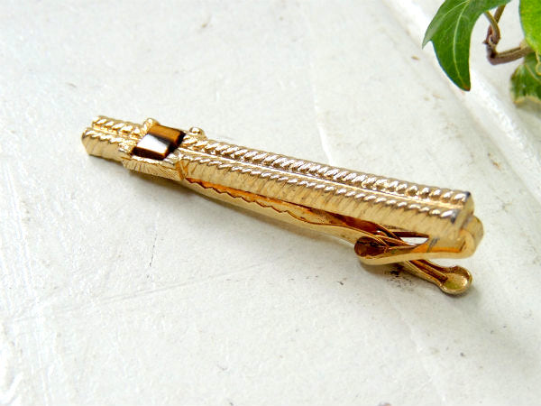 【ゴールド×ブラウン】ビッグサイズ・ヴィンテージ・タイピン・アクセサリー