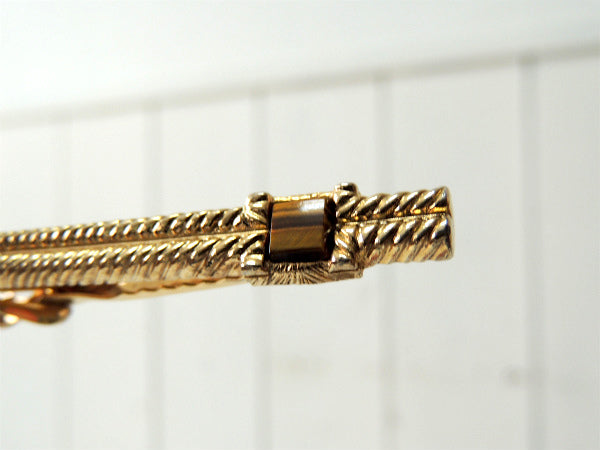 【ゴールド×ブラウン】ビッグサイズ・ヴィンテージ・タイピン・アクセサリー