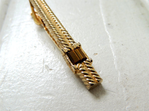 【ゴールド×ブラウン】ビッグサイズ・ヴィンテージ・タイピン・アクセサリー