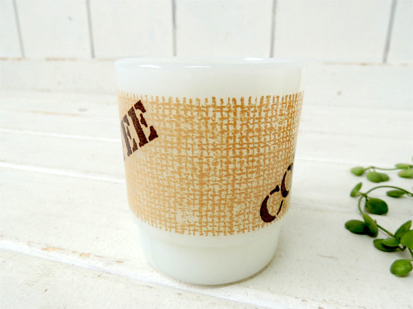 【FireKing】COFFEE×ジュート柄・ファイヤーキング・マグカップ/コーヒー