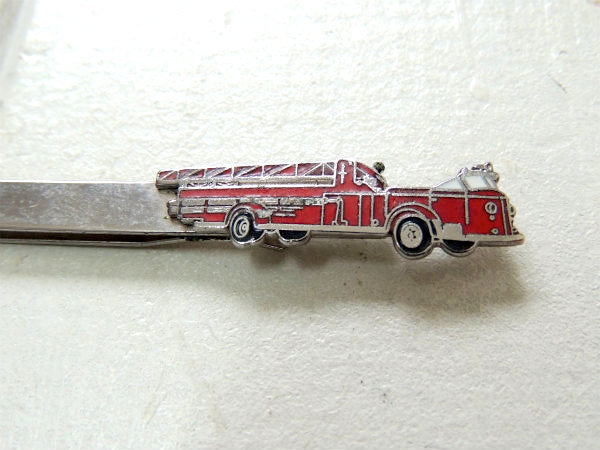 【消防車・梯子車】モチーフ・お洒落な・ヴィンテージ・タイピン・タイクリップ・USA