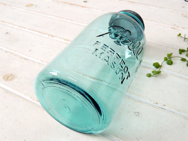 【Ball】~1933クリアブルー・ビッグサイズ・アンティーク・メイソンジャー/ガラスジャー/保存瓶