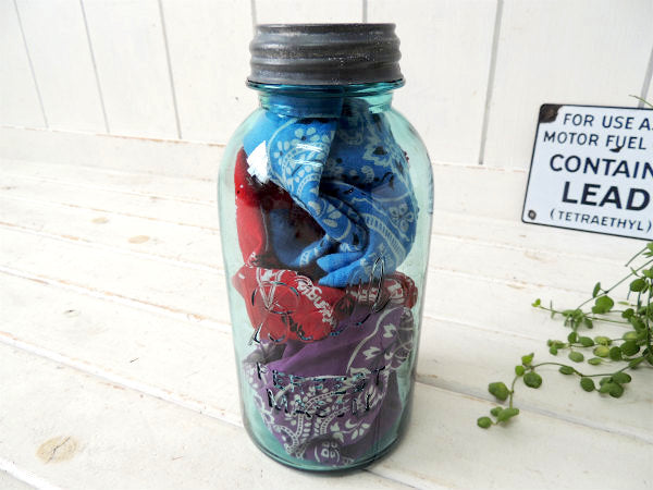 【Ball】~1933クリアブルー・ビッグサイズ・アンティーク・メイソンジャー/ガラスジャー/保存瓶