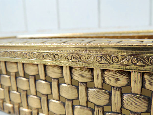 【ラタンモチーフ・ゴールドトーン】透かしデザイン・ヴィンテージ・ティッシュケース・ティッシュボックス