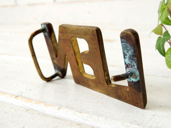 【LEN】真鍮製・アメリカンビンテージ・ベルト用・バックル ネームバックル USA