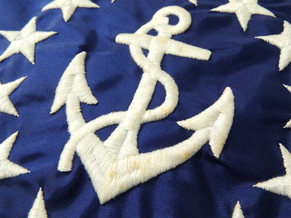 【Anchor&13 Stars】青色・船舶・刺繍・USA・ビンテージ・ボートフラッグ・旗・マリン