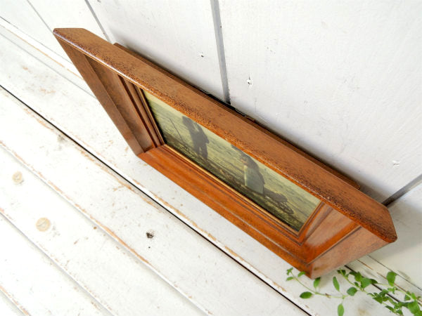 晩鐘 画家ミレー・木製フレーム・ヴィンテージ・印刷画・壁飾り・額装・ウォールデコ・店内装飾