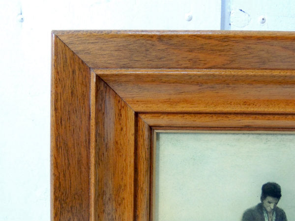 晩鐘 画家ミレー・木製フレーム・ヴィンテージ・印刷画・壁飾り・額装・ウォールデコ・店内装飾