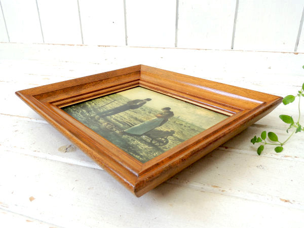 晩鐘 画家ミレー・木製フレーム・ヴィンテージ・印刷画・壁飾り・額装・ウォールデコ・店内装飾