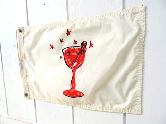 マティーニ・カクテルグラス 1950s・アメリカ合衆国・船・ビンテージ・ボート フラッグ・旗・マリン 看板 BAR