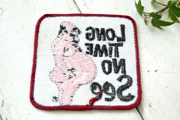 1970s ヌード&アメリカンジョーク LONG TIME NO See ビンテージ 刺繍 ワッペン