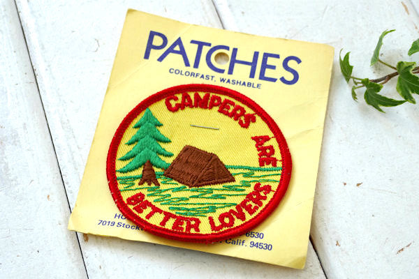 CAMPERS ARE BETTER LOVERS 1970's キャンプ テント デッドストック ヴィンテージ 刺繍 ワッペン パッチ USA