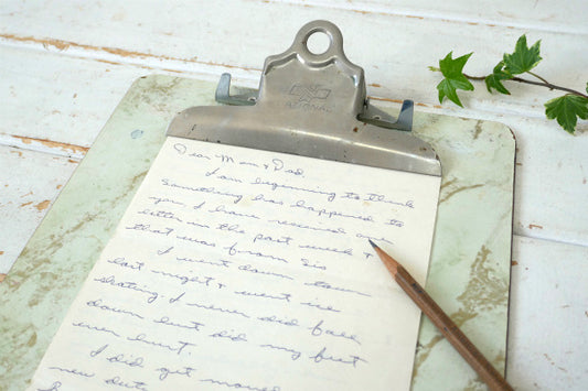 NATIONAL ストーン柄 アイボリー ヴィンテージ クリップボード バインダー ステーショナリー