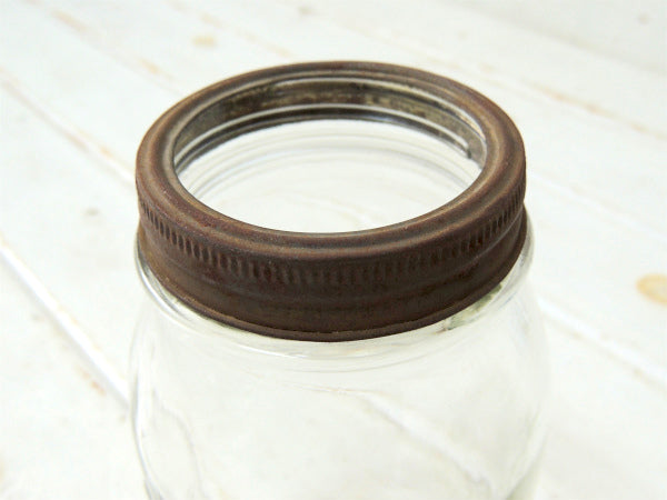 【ATLAS】クリア・ヴィンテージ・メイソンジャー/ガラスジャー/保存瓶/アトラスジャー