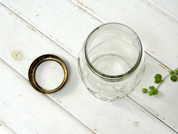 【ATLAS】クリア・ヴィンテージ・メイソンジャー/ガラスジャー/保存瓶/アトラスジャー