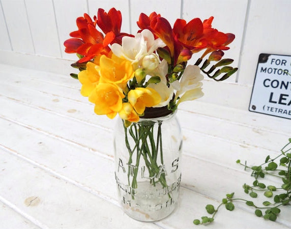 【ATLAS】クリア・ヴィンテージ・メイソンジャー/ガラスジャー/保存瓶/アトラスジャー