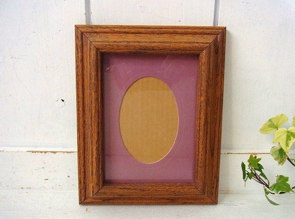 アメリカ製!無垢材×ガラスパネル・ヴィンテージ・木製フレーム/額縁/フォトフレーム