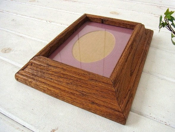 アメリカ製!無垢材×ガラスパネル・ヴィンテージ・木製フレーム/額縁/フォトフレーム