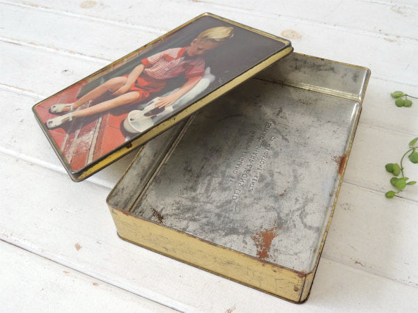 EDWARD SHARP&SONS 子犬・女の子・写真・イギリス製・ヴィンテージ・ティン缶