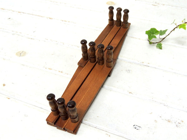 木製・ジャバラ式・壁掛けヴィンテージ・ハットラック/コートフック USA