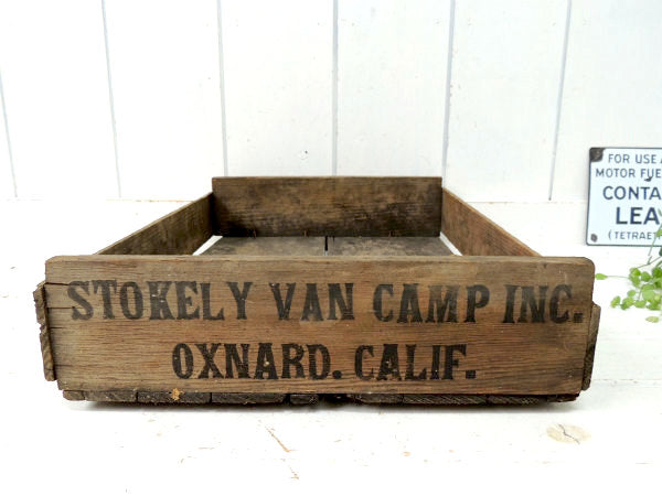 【VAN CAMP】食品のアドバタイジング・アンティーク・ウッドボックス/木箱/CALIF