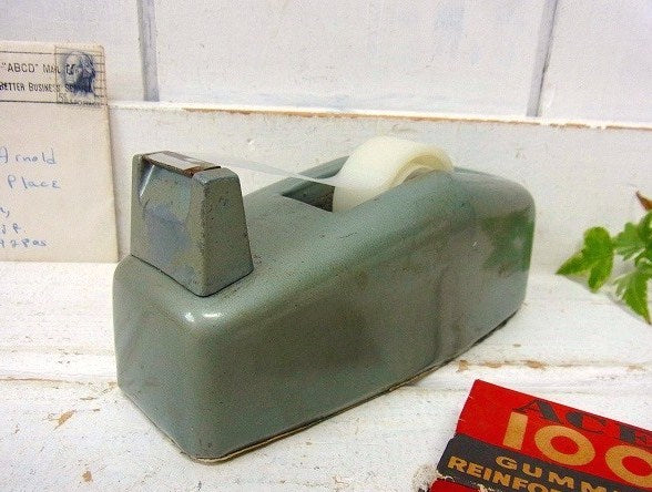工業系・メタル製の小さなヴィンテージ・テープカッター/テープディスペンサー USA