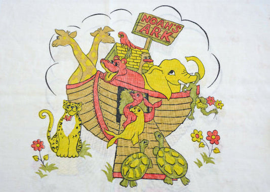 NOAH'S ARK・ノアの方舟・動物柄・ヴィンテージ・ピローケース・枕カバー・リメイク USA