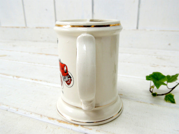 【BARBER・床屋】クラシックカーデザイン・陶器製・ヴィンテージ・マスタッシュカップ・髭