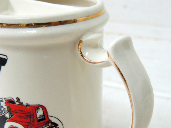 【BARBER・床屋】クラシックカーデザイン・陶器製・ヴィンテージ・マスタッシュカップ・髭