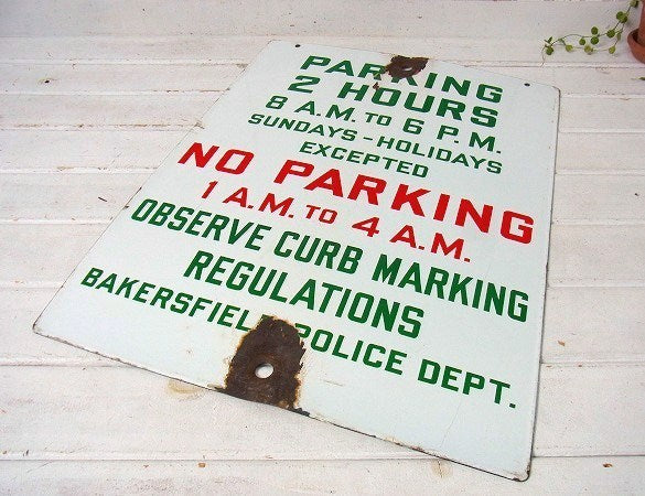 PARKING・パーキング ストリートサイン・ホーロー製・ヴィンテージ・サイン・看板・USA
