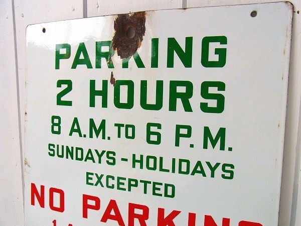 PARKING・パーキング ストリートサイン・ホーロー製・ヴィンテージ・サイン・看板・USA