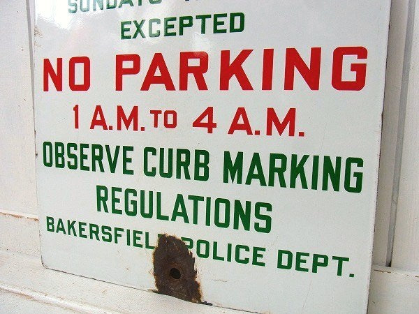 PARKING・パーキング ストリートサイン・ホーロー製・ヴィンテージ・サイン・看板・USA