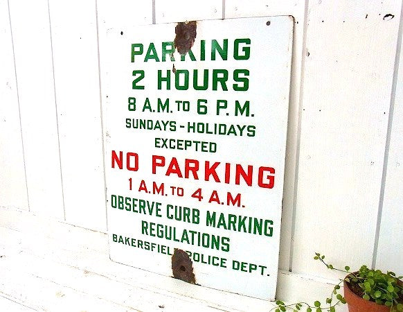 PARKING・パーキング ストリートサイン・ホーロー製・ヴィンテージ・サイン・看板・USA