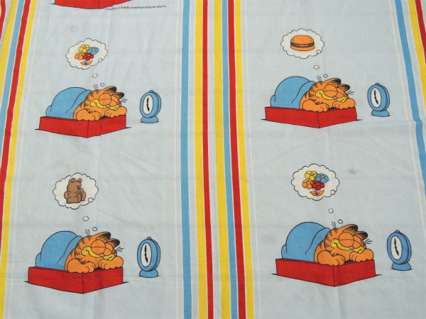 【ガーフィールド】アメコミ・ドリーム柄・70'ヴィンテージ・ユーズドシーツ(フラットタイプ)