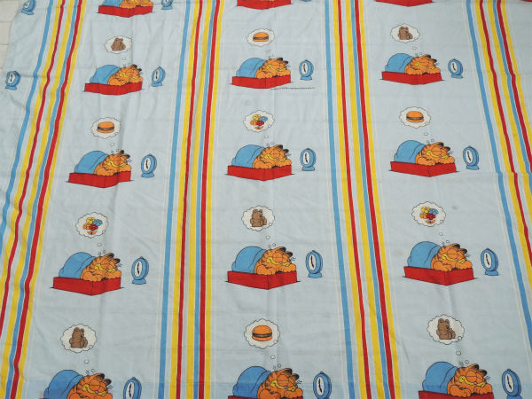 【ガーフィールド】アメコミ・ドリーム柄・70'ヴィンテージ・ユーズドシーツ(フラットタイプ)