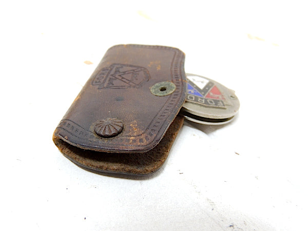 【FORD・Calif】フォード・ヴィンテージ・革・レザーキーケース・鍵2本付き・