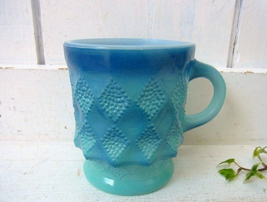 【FireKing】ファイヤーキング・キンバリー・マグカップ(ブルー)　USA