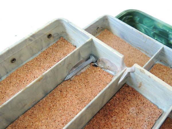 【PLANO】プラノ・緑マーブル・2段式・50'sビンテージ・タックルボックス/タックルケース/釣具