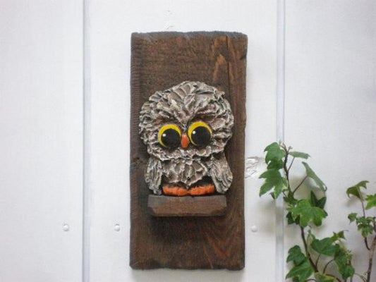 USA　ふくろう・70’s・木製・ヴィンテージ壁飾り