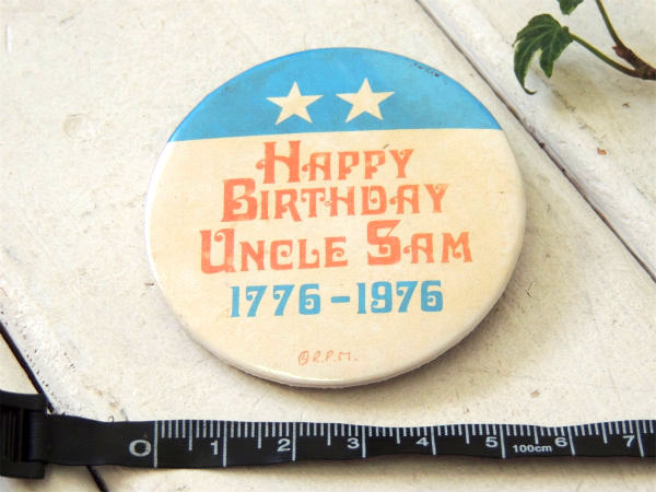 HAPPY BIRTHDAY・アンクルサム 1976s・ヴィンテージ・缶バッジ・ファッション・小物