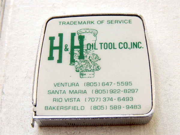【H&H OIL TOOL】ヴィンテージ・メジャーテープ・巻尺・モーター系・ガレージ・工具