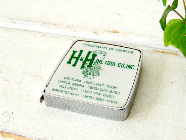 【H&H OIL TOOL】ヴィンテージ・メジャーテープ・巻尺・モーター系・ガレージ・工具