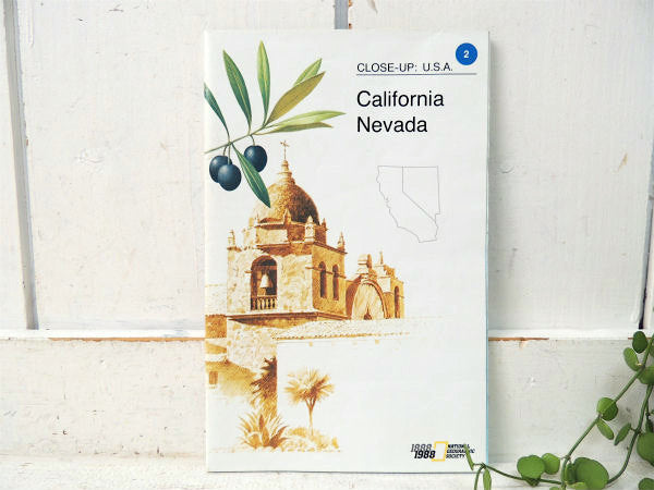 ナショナル ジオグラフィック カリフォルニア州&ネバダ州・80's ヴィンテージ・マップ・地図