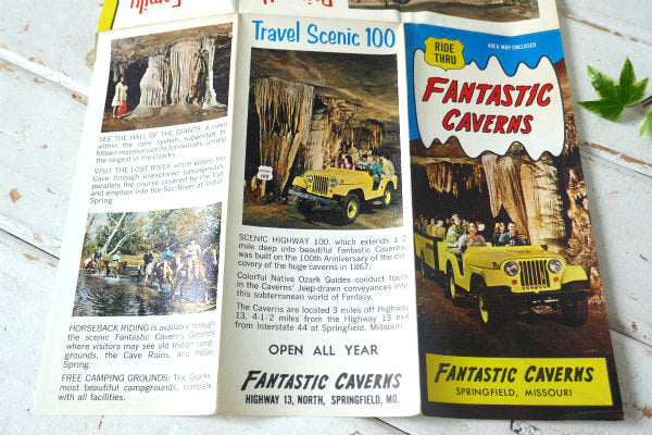 FAANTASTIC CAVERNS・観光パンフレット・印刷物・ヴィンテージ・地図・ルート66