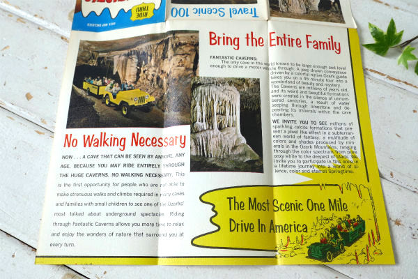 FAANTASTIC CAVERNS・観光パンフレット・印刷物・ヴィンテージ・地図・ルート66