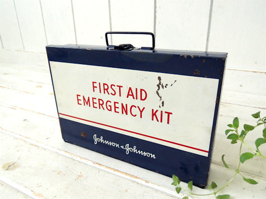 ジョンソン&ジョンソン　EMERGENCY・ファーストエイド・ヴィンテージ・救急箱・USA