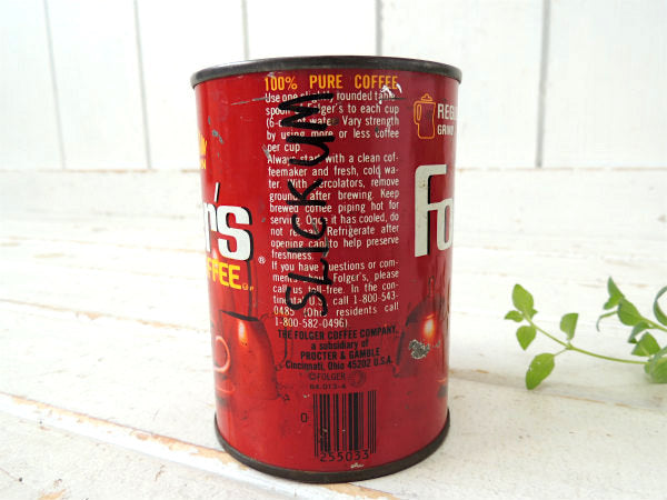 【フォルジャーズ・COFFEE】レッド・ヴィンテージ・コーヒー缶・USA・店内装飾店・キッチン雑貨