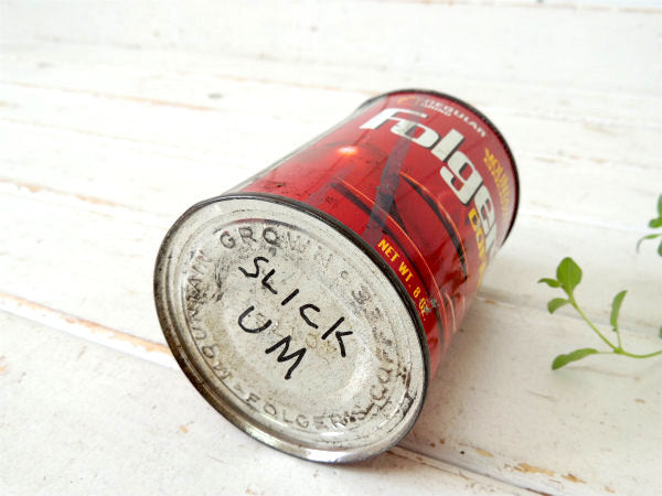 【フォルジャーズ・COFFEE】レッド・ヴィンテージ・コーヒー缶・USA・店内装飾店・キッチン雑貨