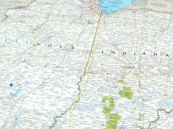 ナショナル ジオグラフィック オハイオ州&インディアナ州 US・80's ヴィンテージ・マップ・地図